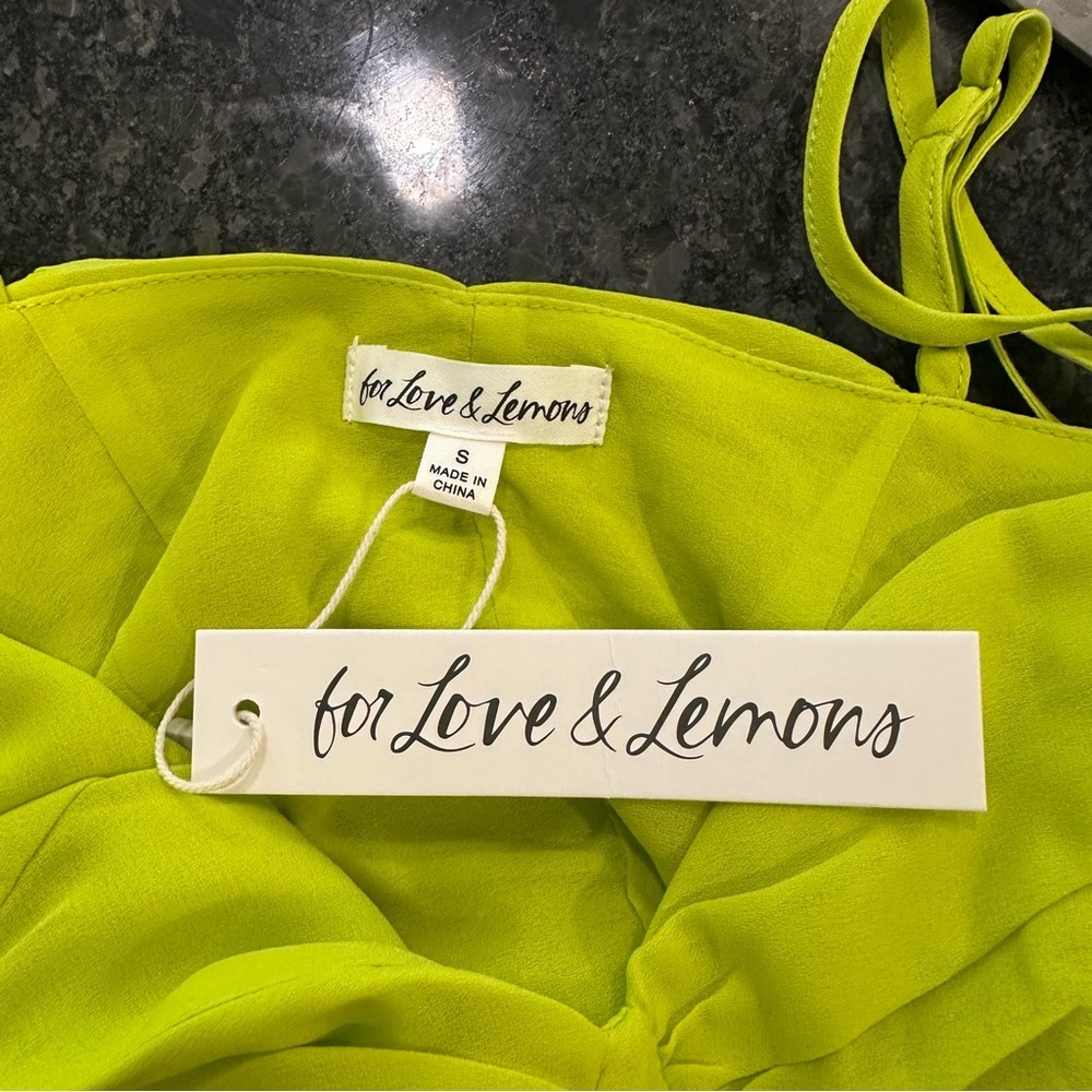 NWT For Love‎ & Lemons Lorlai Mini Dress Green Size Small - Picture 5 of 5